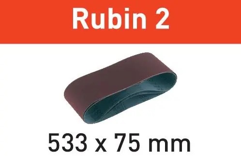 Festool Tilbehør 499156 Slibebånd Rubin 2 BS75/533x75-P60 RU/10