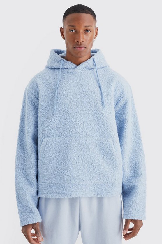 Kastiger Oversize Bouclee Borg-Hoodie