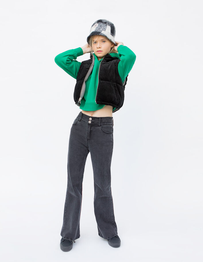 Jean BOOTCUT gris poche dos brodée fille