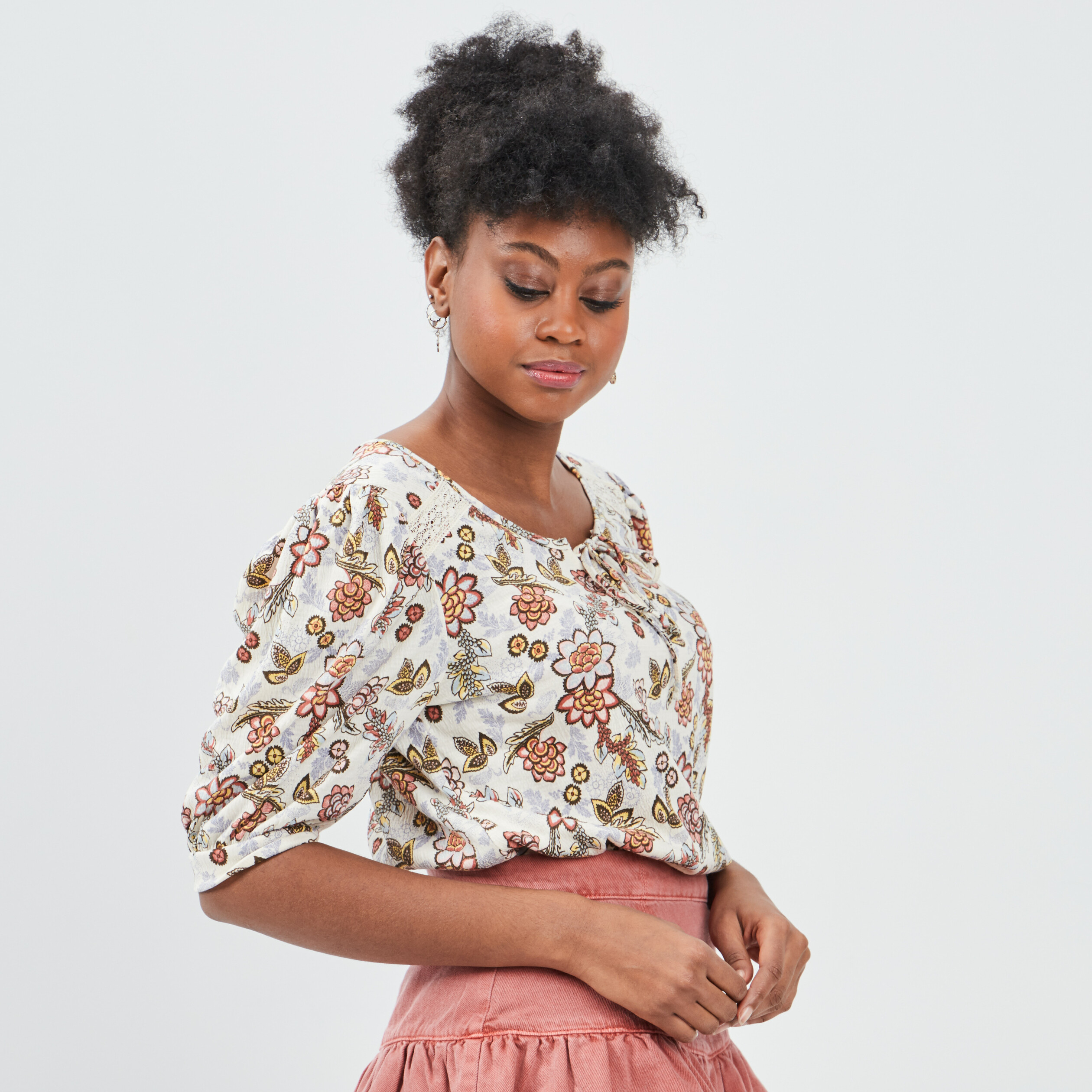 T-shirt manches courtes beige femme | La Halle