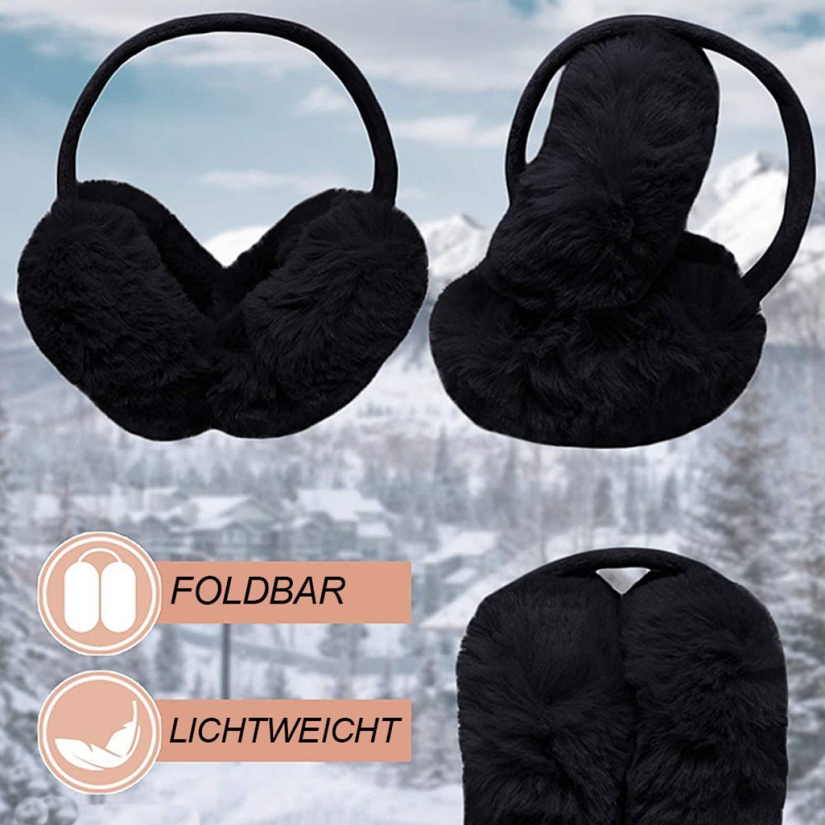 FeelGlad Ohrenwärmer Ohrenschützer für Damen – Winter-Ohrenwärmer – weiche und warme faltbar