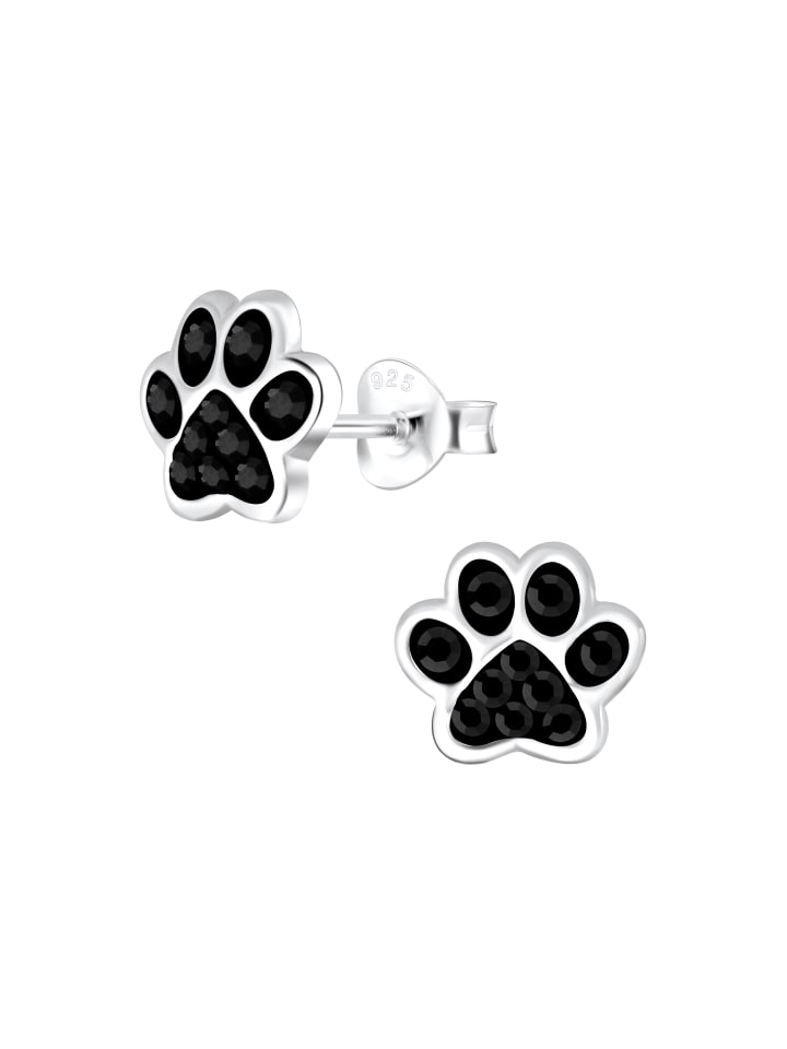 Alexander York Ohrringe, Ohrstecker PFOTE schwarz in 925 Sterling Silber günstig kaufen onesize