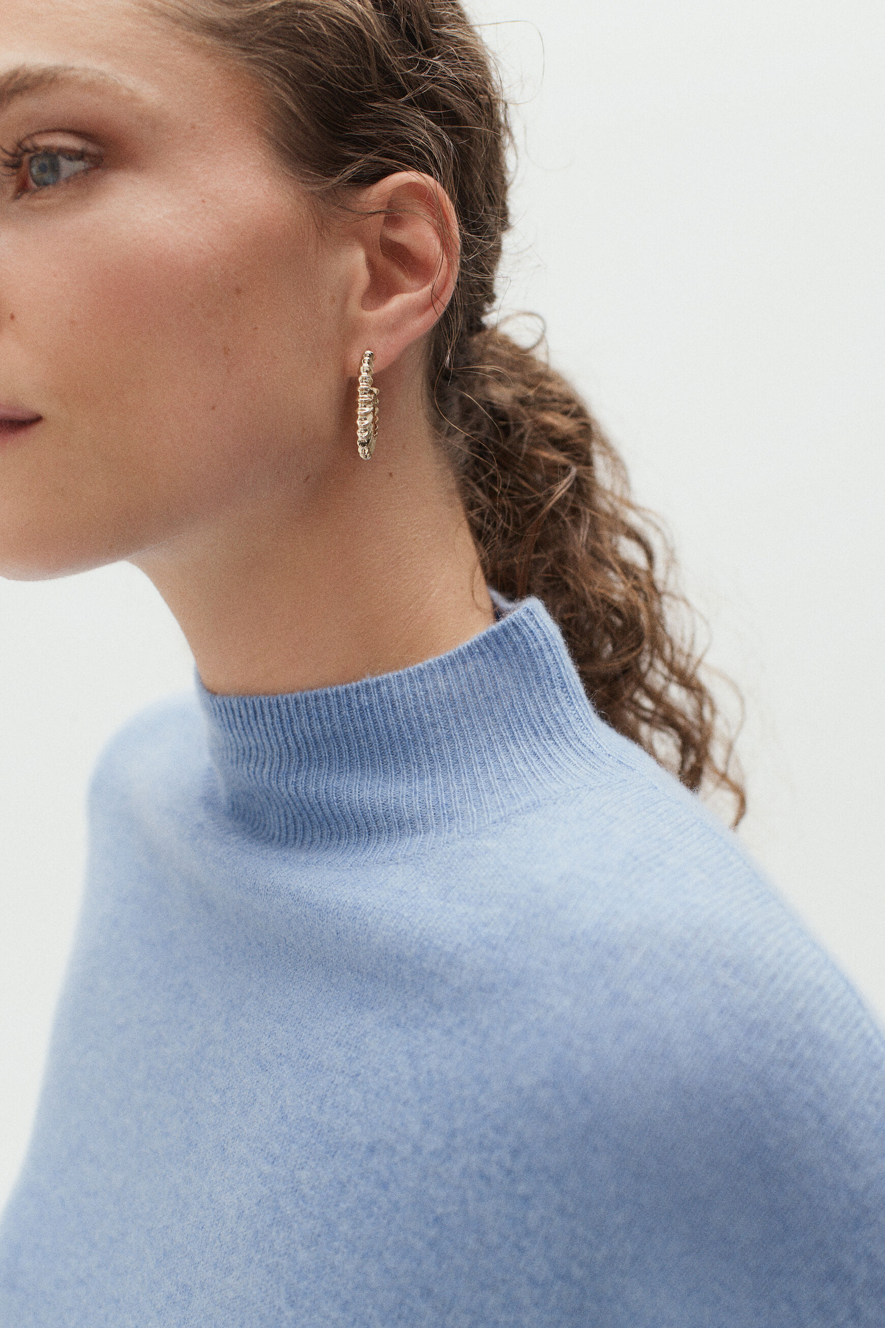 pull bibus 100% cachemire denim stone femme