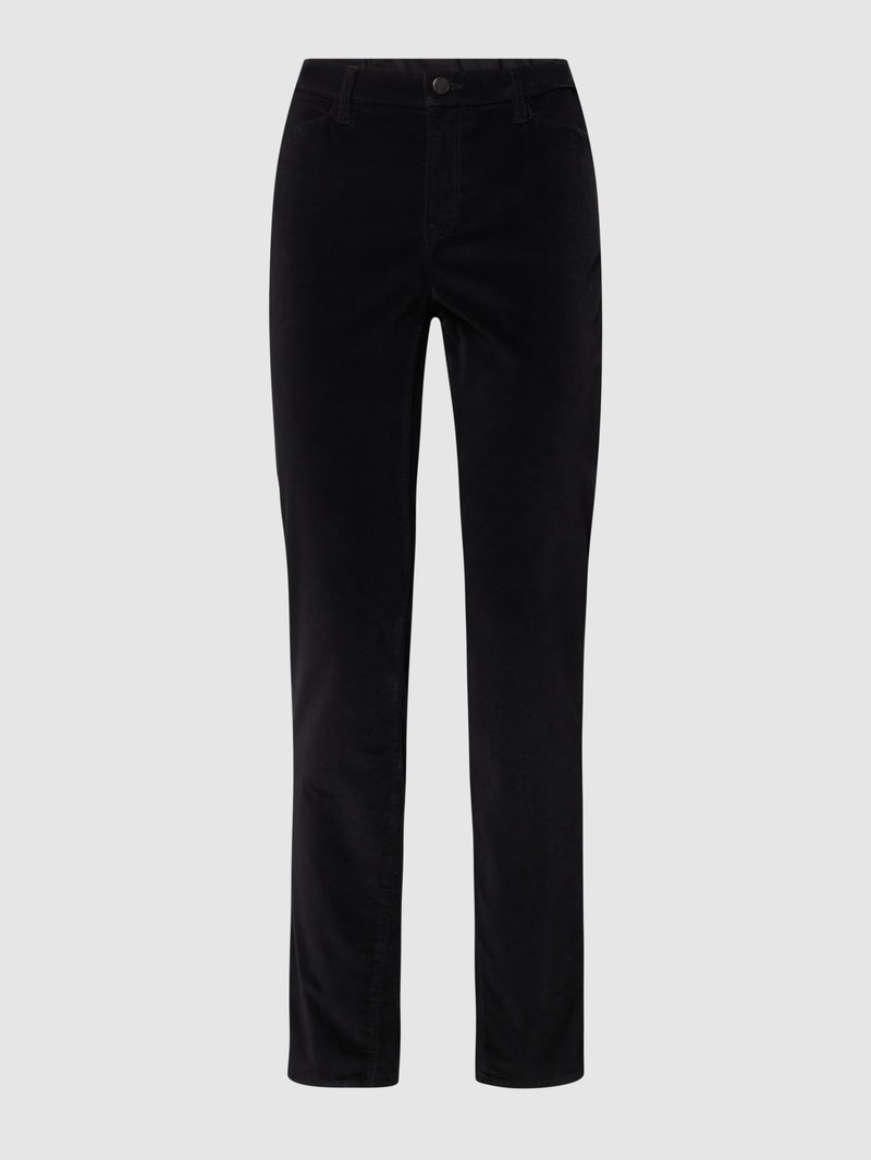 Slim Fit Jeans in Samt-Optik Modell 'Mary' in schwarz