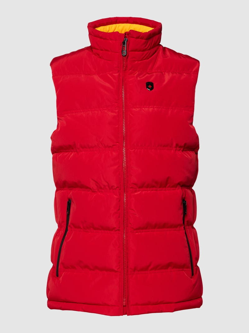 Steppweste mit Label-Applikation Modell 'SNOWDOME VEST' in rot