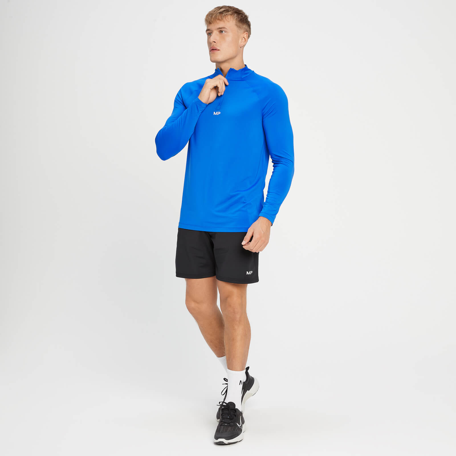 Haut à fermeture éclair ¼ MP Tempo pour hommes – Bleu électrique