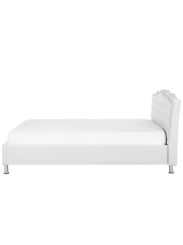 Beliani Doppelbett METZ in Weiß/Schwarz/Silber - (W) 168 x (H) 102 x (L) 217 cm günstig kaufen onesize