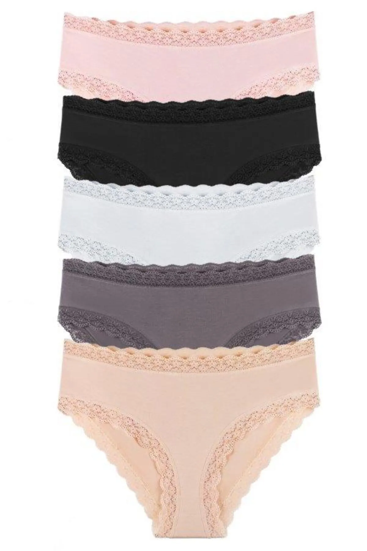 Sensu  Damen-Slip-Höschen mit Spitzenmuster, gemischte Farben, 5-l-Packung, Set KTS3070-5