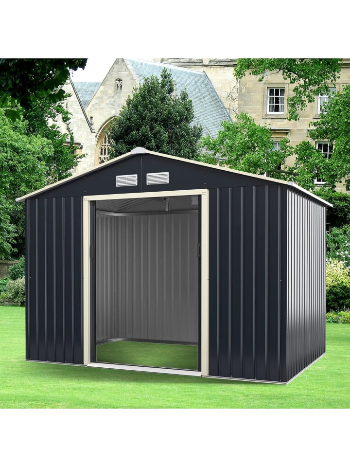 COSTWAY Metall-Gartenhaus 277x191x202 cm in Grau günstig kaufen onesize