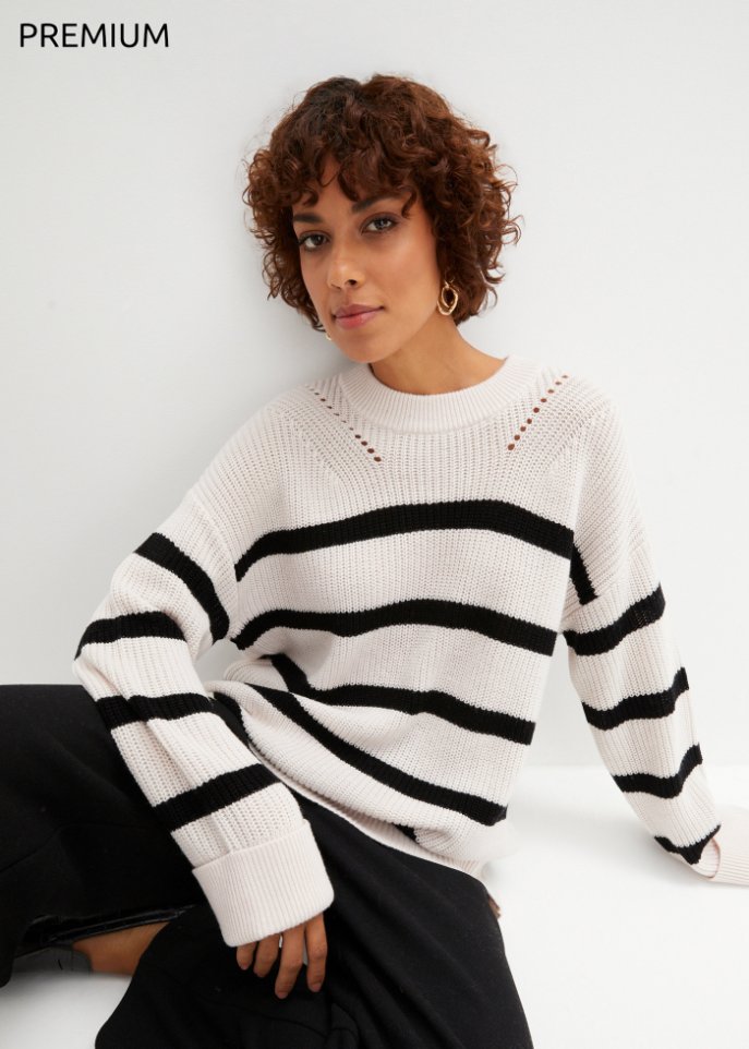 Wollpullover mit lockerer Passform