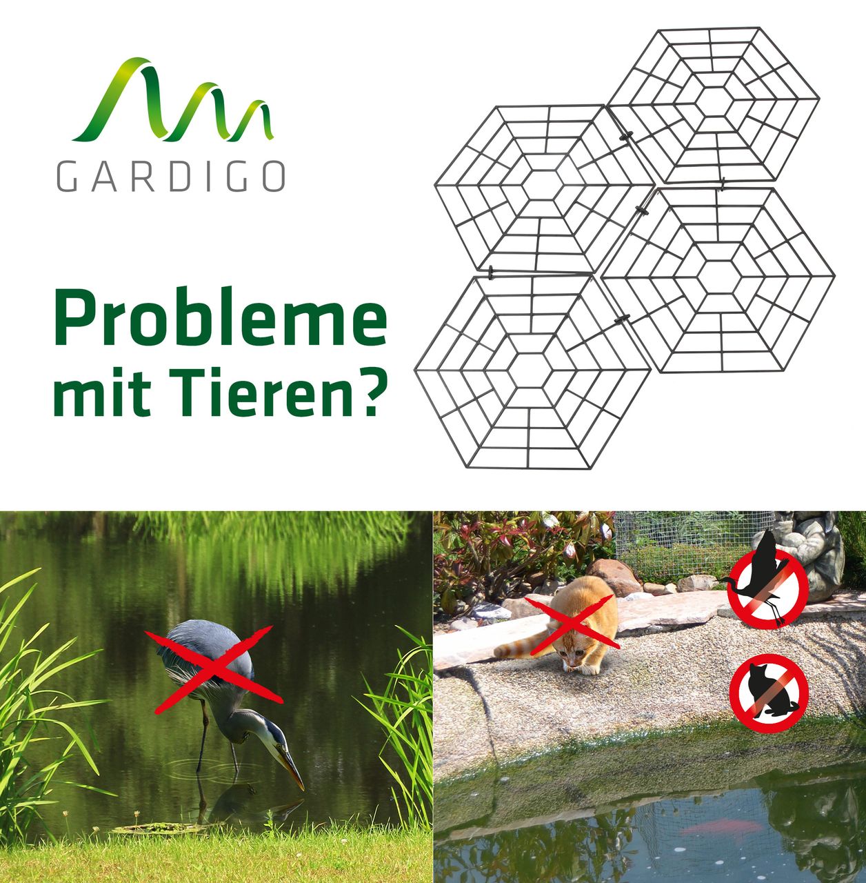 Gardigo Vogelschutz-Teichgitter 20er Set