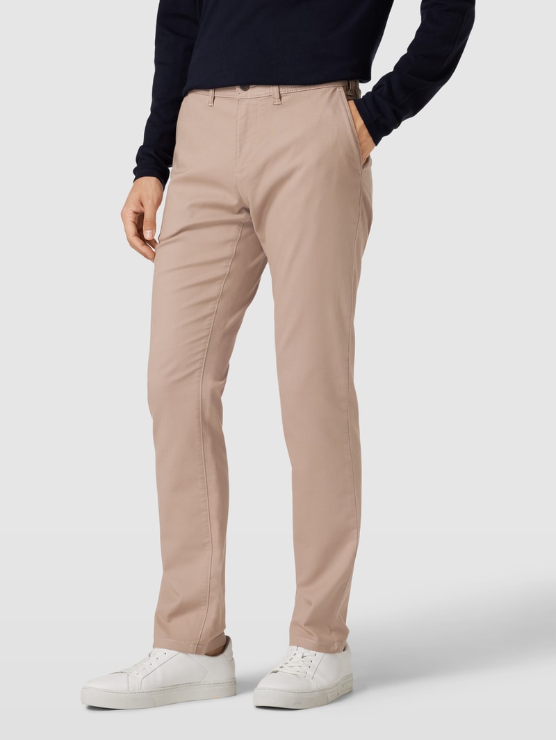 Slim Fit Chino mit Strukturmuster in beige