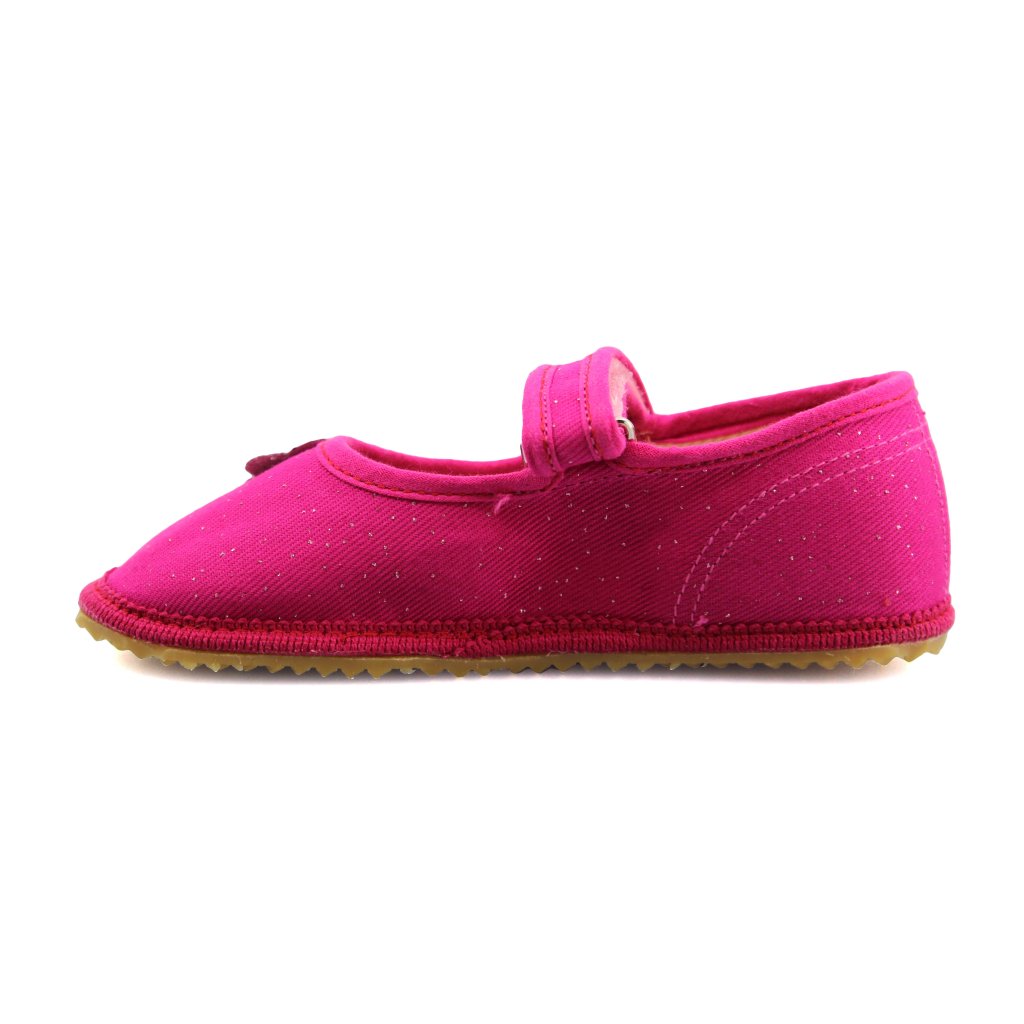Beda rosa Glitzer Canvas Hausschuhe / Ballerinas (BF-060010 / BA)