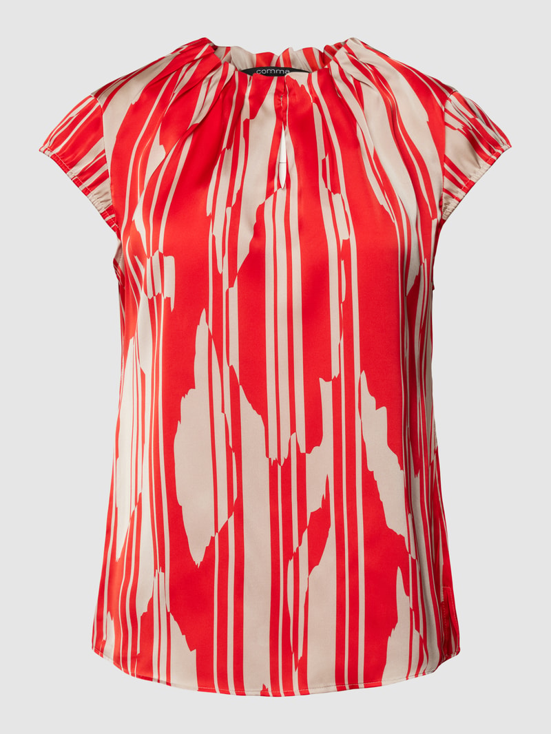 Blusenshirt mit gelegten Falten in rot