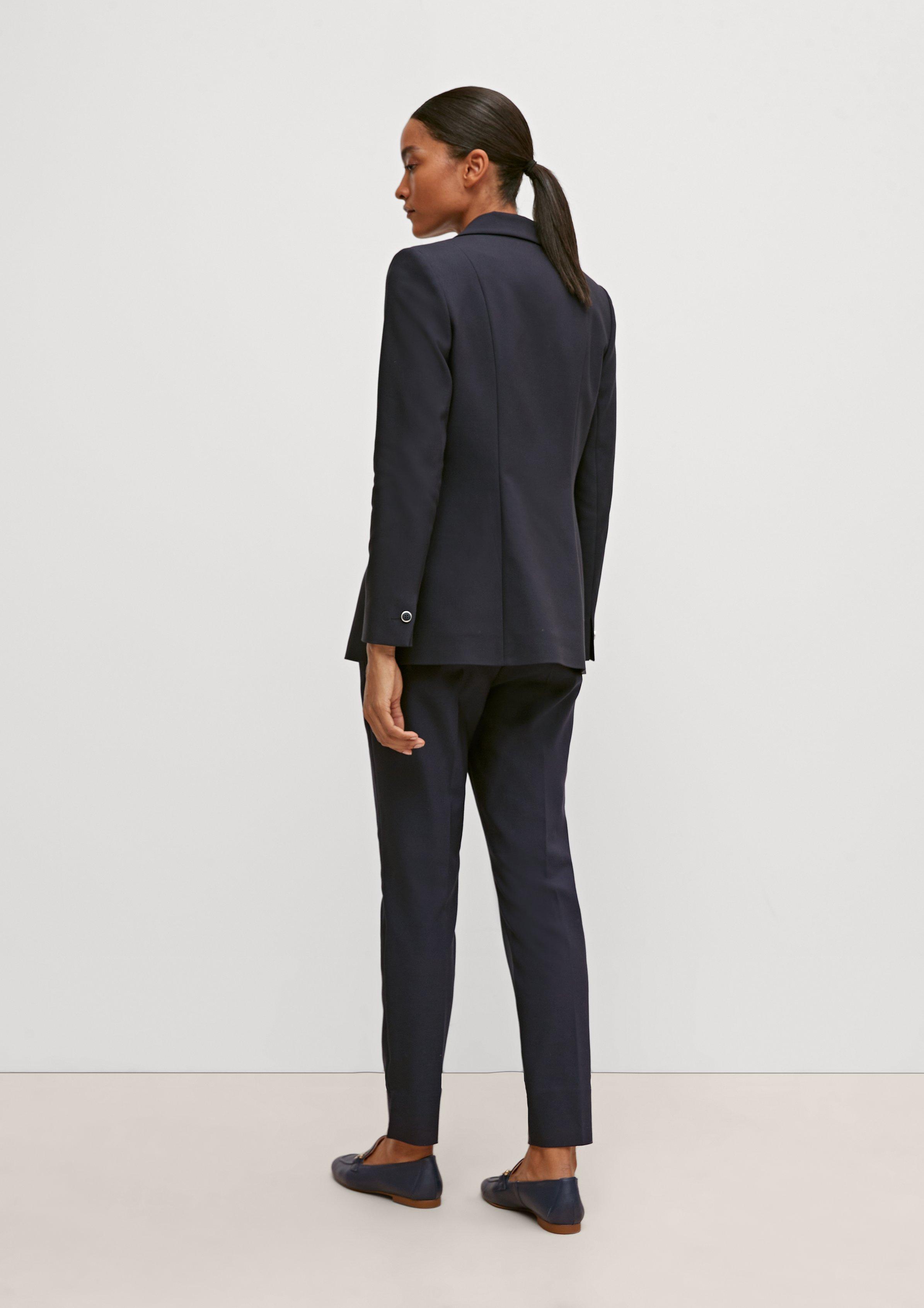 Taillierter Blazer in Baumwollmix - navy
