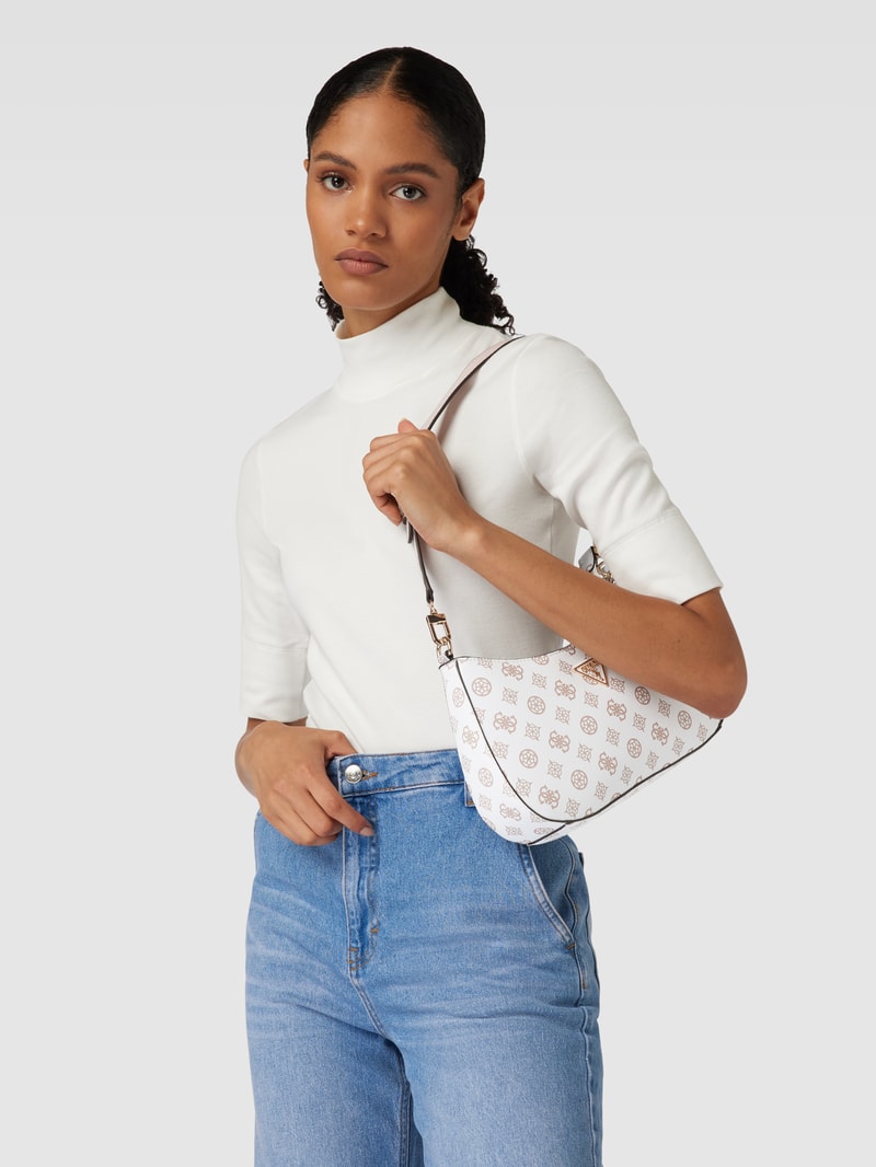 Saddle Bag mit Label-Applikation Modell 'NOELLE' in weiß