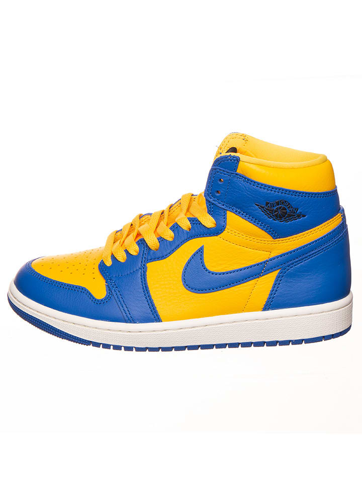 Air Jordan Leder-Sneaker ''1 Retro High'' in Gelb/ Blau günstig kaufen