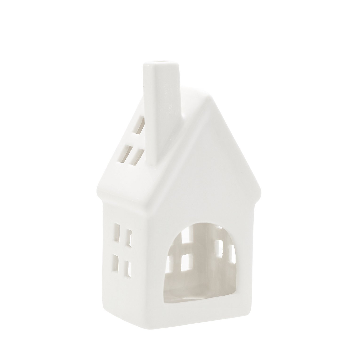 Haus aus Keramik, für Teelichter, 7,6 x 14,5 cm