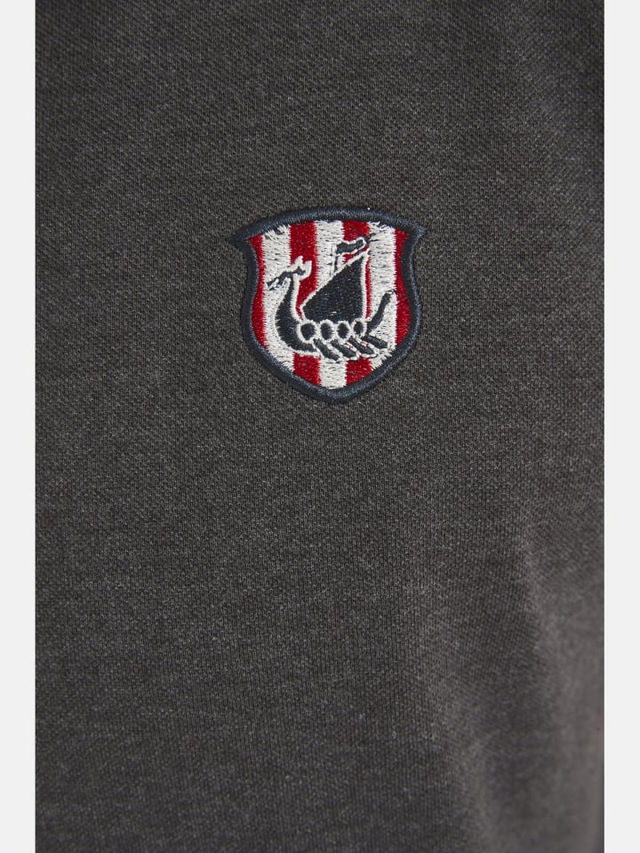 Jan Vanderstorm Poloshirt NISSE in dunkelgrau melange günstig kaufen