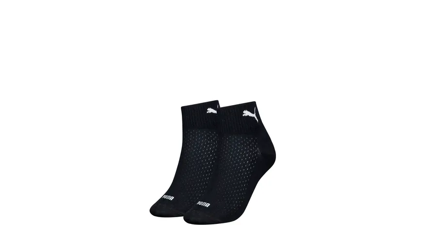 PUMA Damen Kurzsocken Quarter 2er Pack black