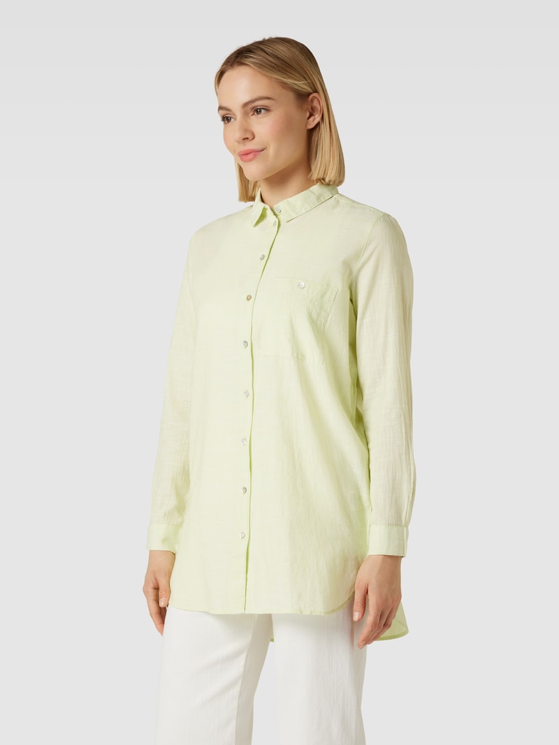 Longbluse mit Kentkragen in neon grün
