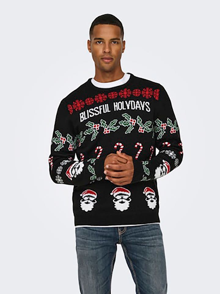 ONLY & SONS Pullover in Schwarz günstig kaufen