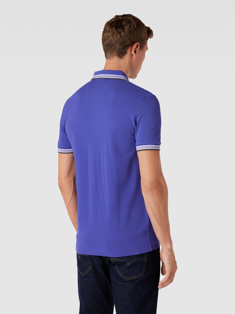 Poloshirt mit Label-Stitching Modell 'PADDY' in lila