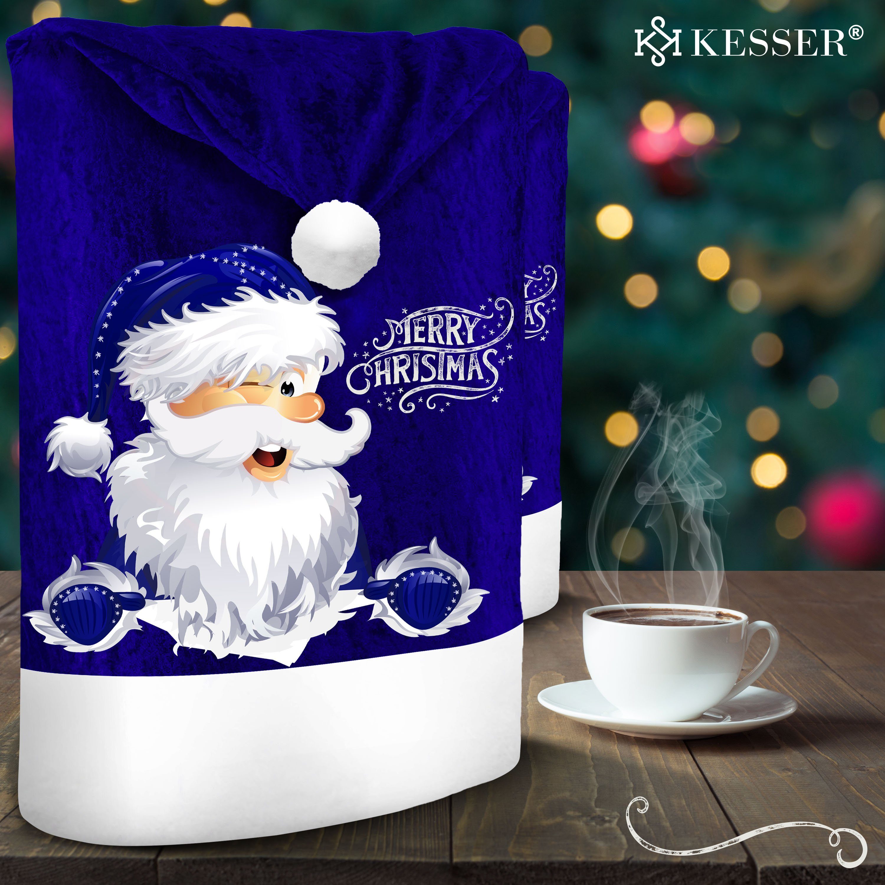 KESSER Weihnachtsfigur, Premium Weihnachtsstuhlüberzug Set Stuhlhussen für Weihnachten