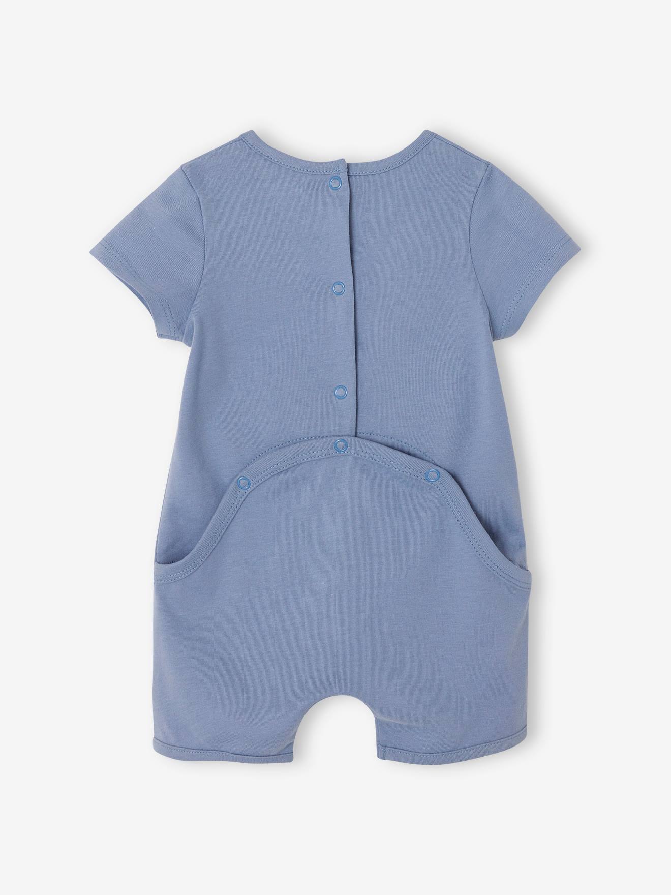 Vertbaudet 2er-Pack Baby Sommer-Overalls Oeko-Tex - blau chambray