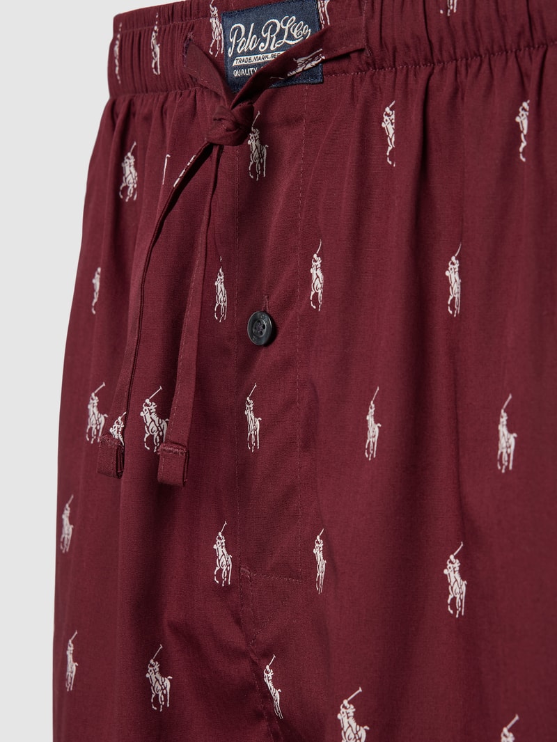 Pyjama-Hose mit Logo-Muster in bordeaux rot