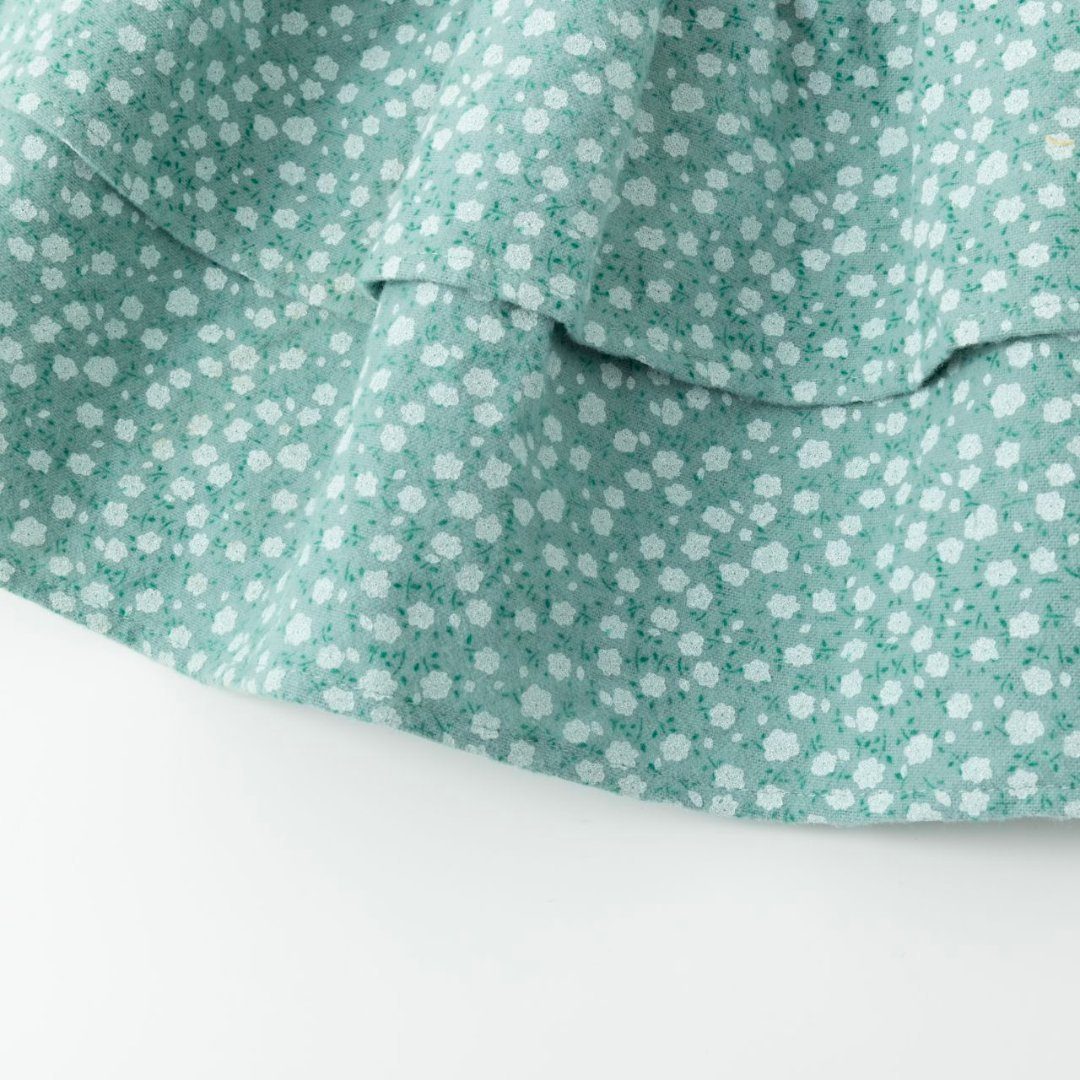 suebidou Midirock Mädchenrock aus Flanellstoff mit Liberty-Blumen mintgrün (116-tlg) lumen-Allover-Druck