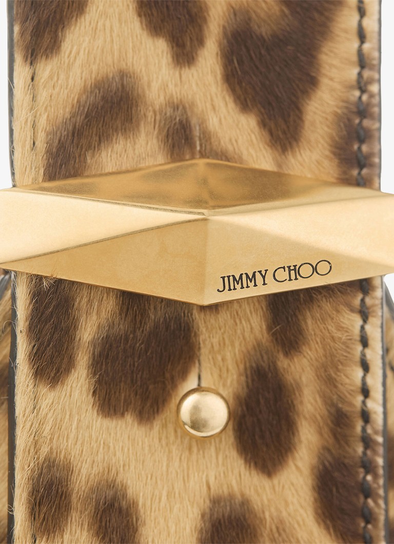 Jimmy Choo Diamond Hobo/S borjúbőr válltáska leopárdmintával