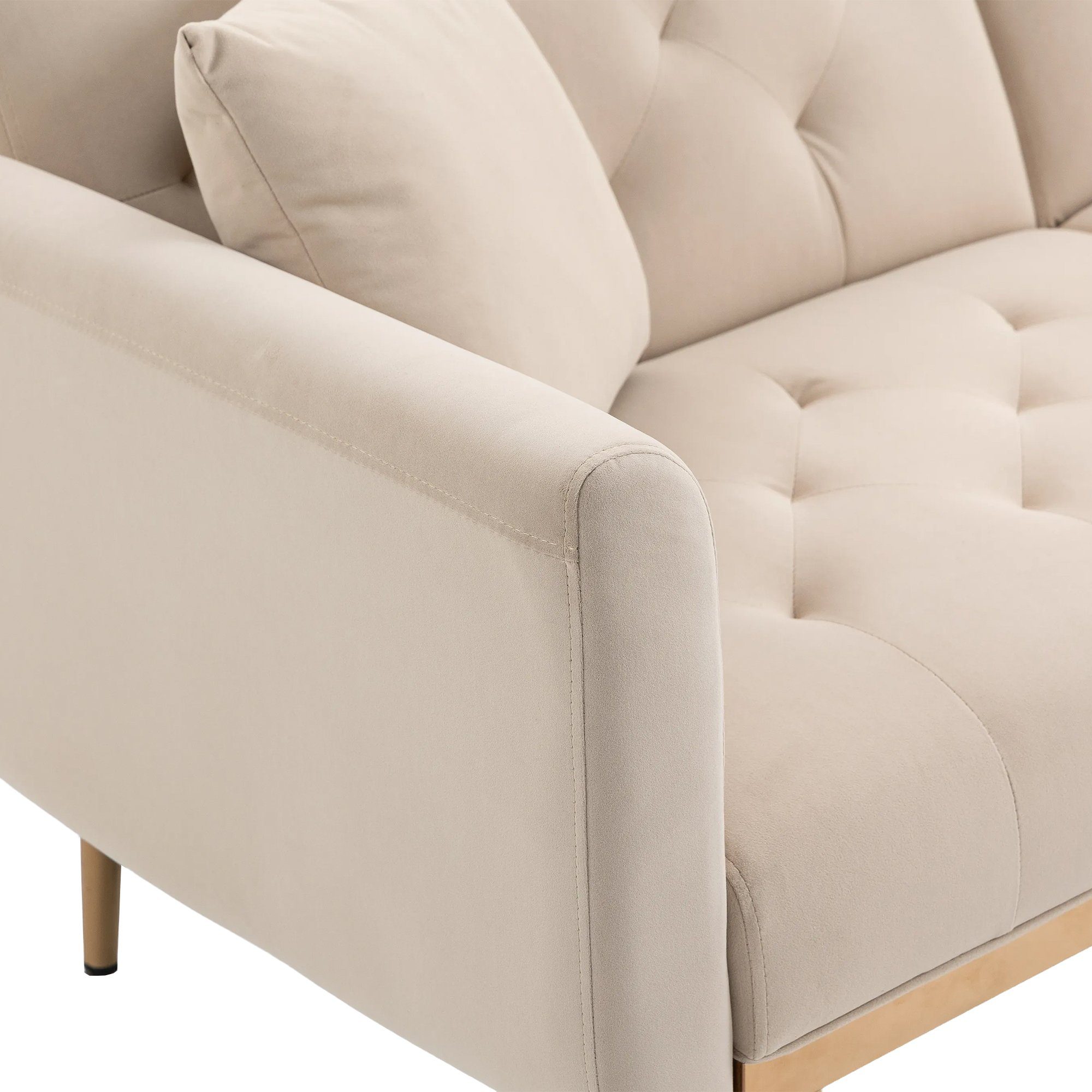 Odikalo Loungesofa Doppelsofa Schlafsofa Samt multifunktion Metallfüßen mehrfarbig