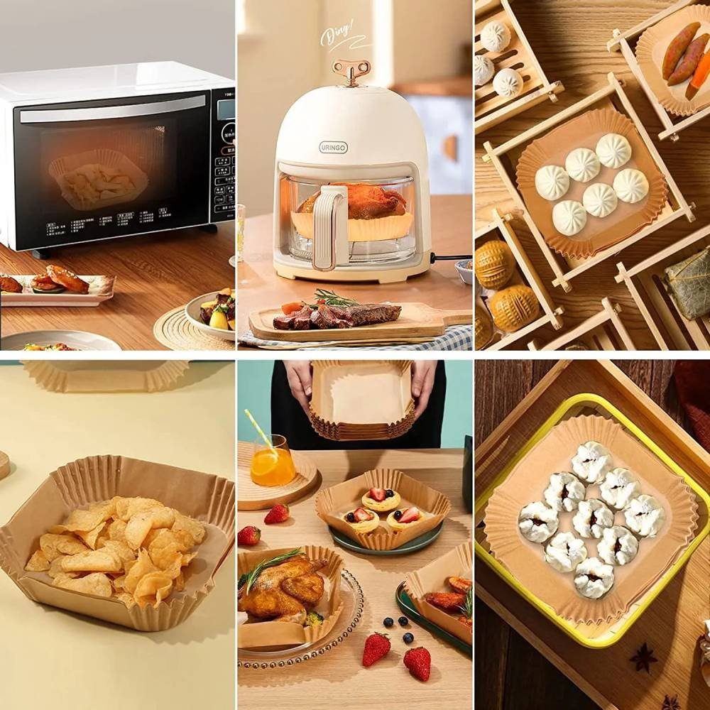 Blusmart Backpapier Air Friteuse Einweg Papier, Backpapier für Heißluftfritteuse,Air Fryer Zubehör