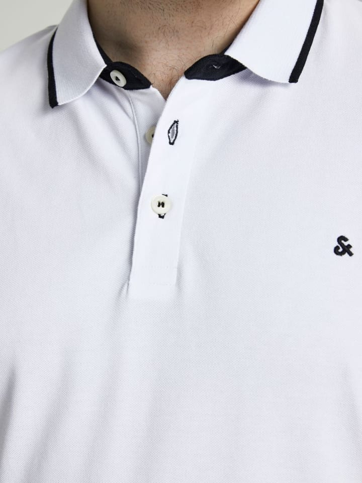 JACK & JONES PLUS Poloshirt in White günstig kaufen