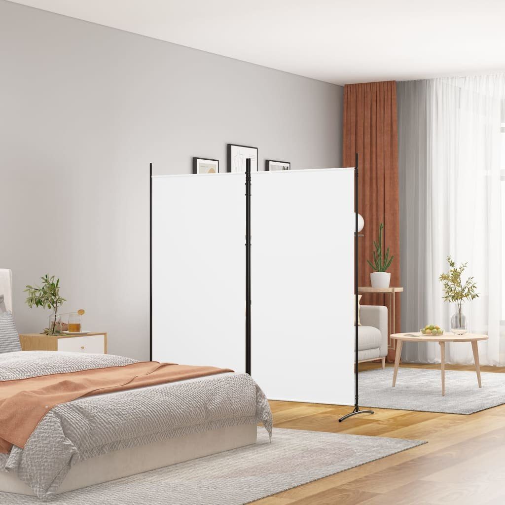 furnicato Raumteiler 2-tlg. Paravent Weiß 175x180 cm Stoff