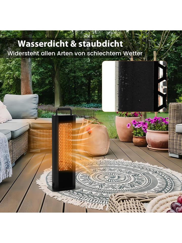 COSTWAY Standheizstrahler doppelseitig in Schwarz günstig kaufen 63 cm