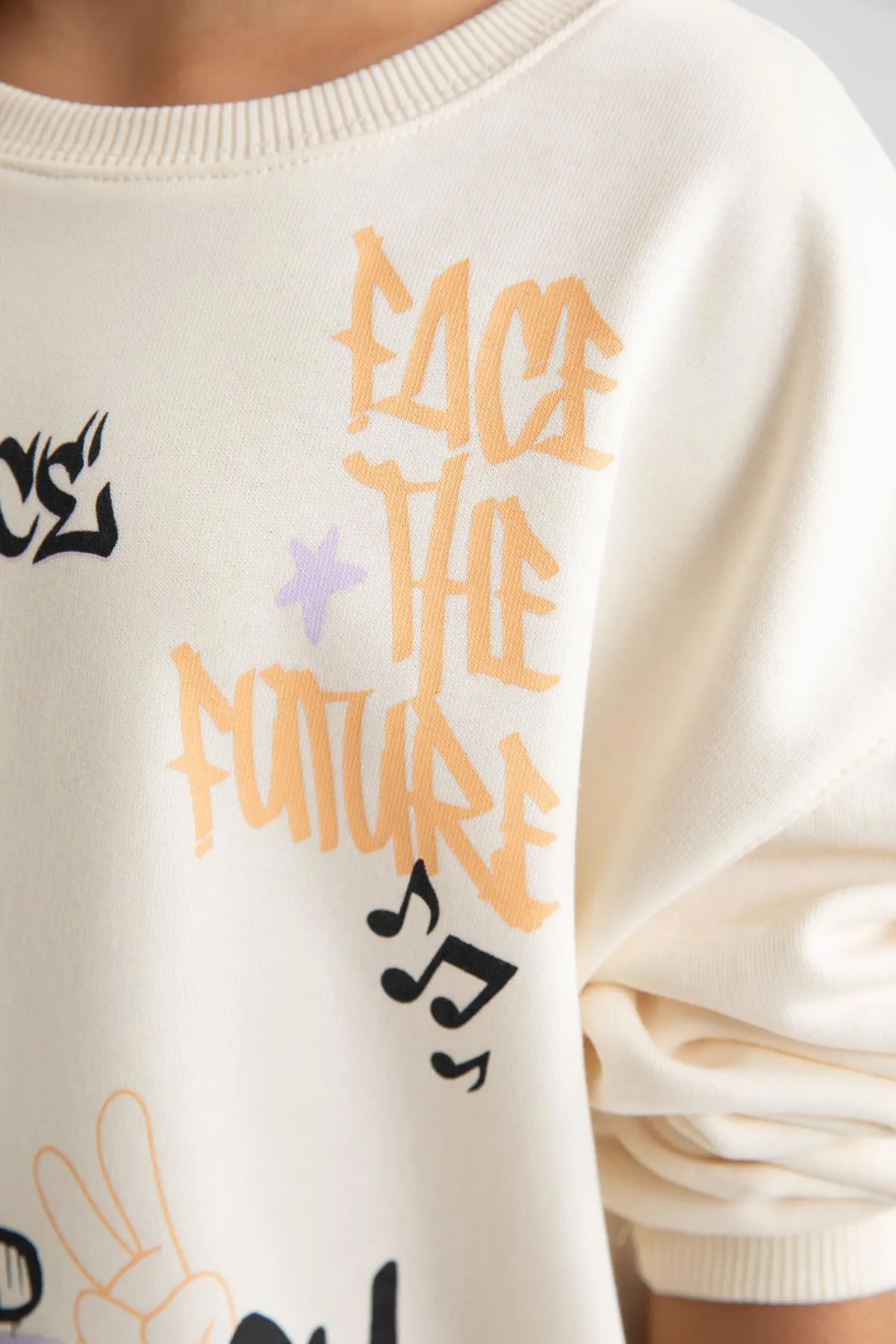 DeFacto  Mädchen-Sweatshirt mit Rundhalsausschnitt in Oversize-Passform