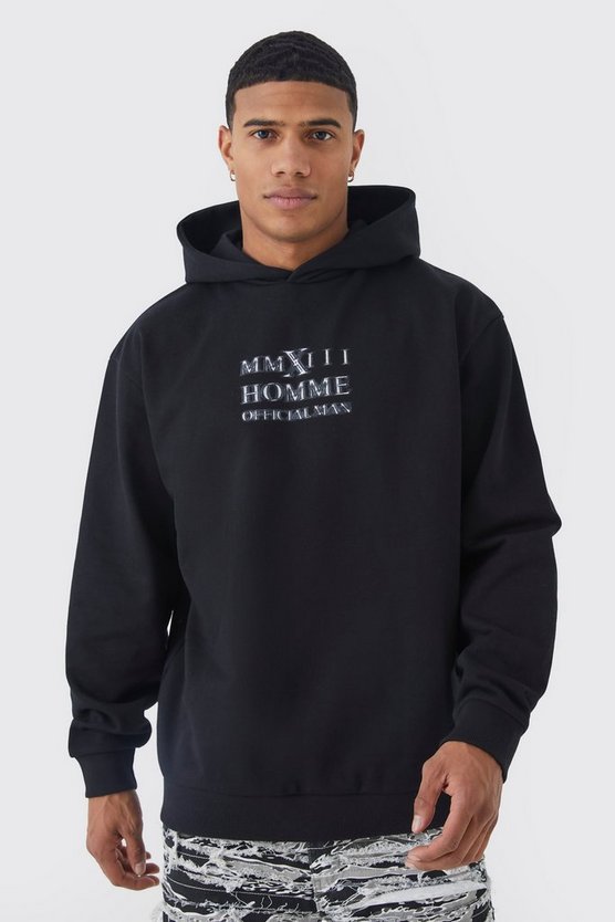 Oversize Hoodie mit Homme-Print