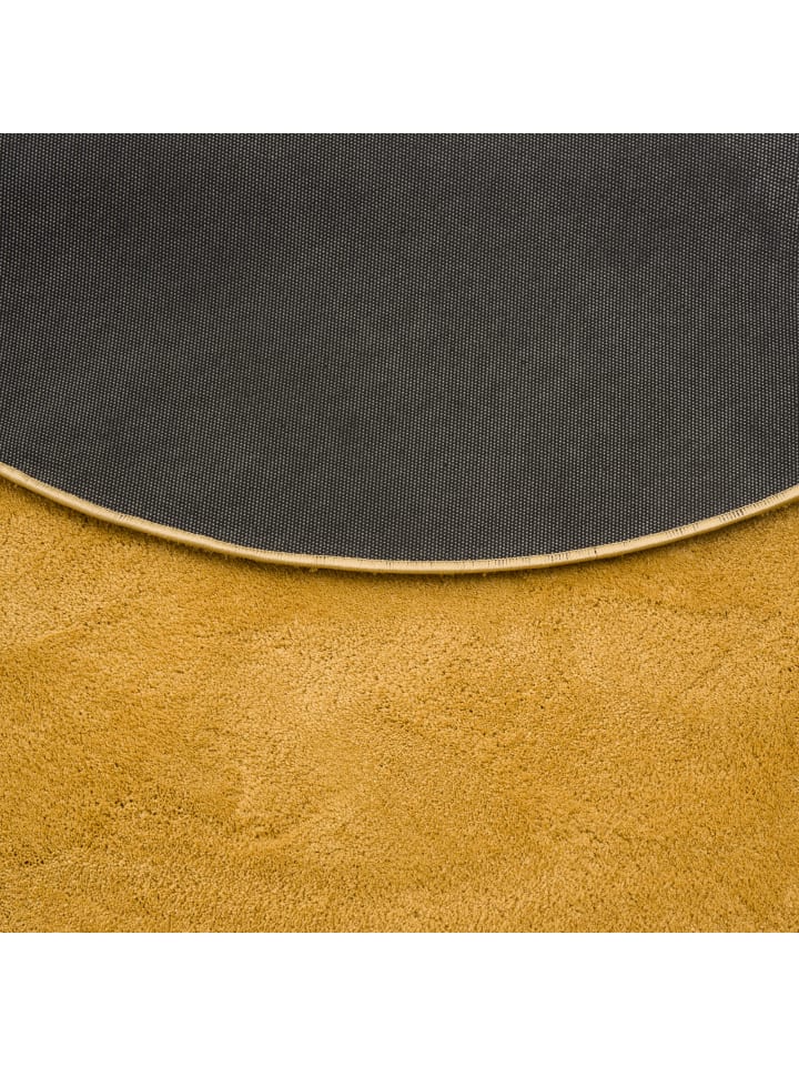 Pergamon Super Soft Kinder Hochflor Teppich Silky Kids Rund in Curry günstig kaufen