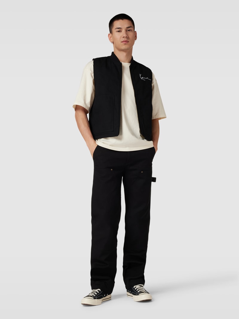 Stoffhose mit Label-Details Modell 'Woven' in black