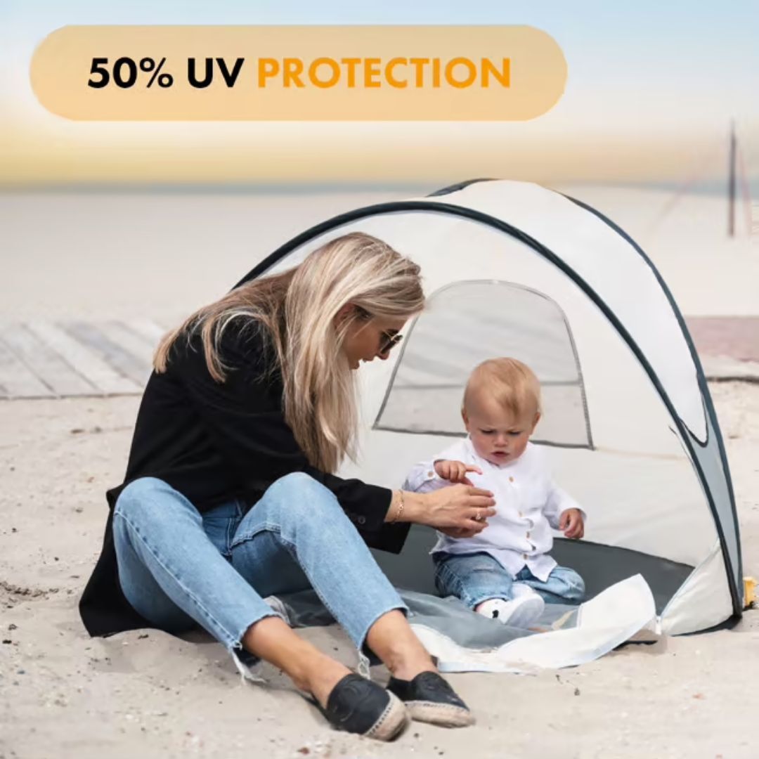 Deryan Luxus Pop Up Crème Strandzelt