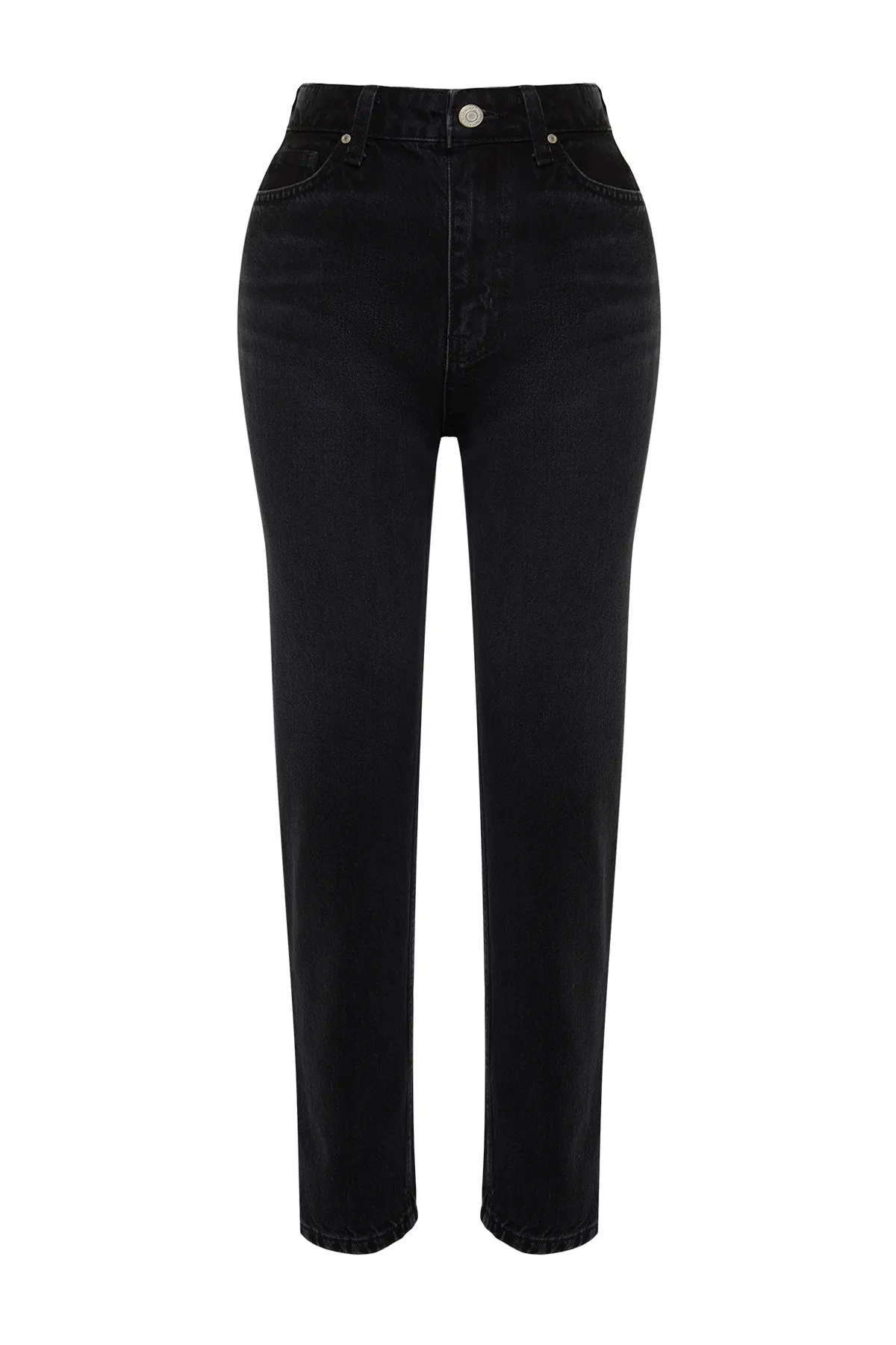 Trendyol Collection  Schwarze Mom-Jeans mit hoher Taille TWOAW24JE00076