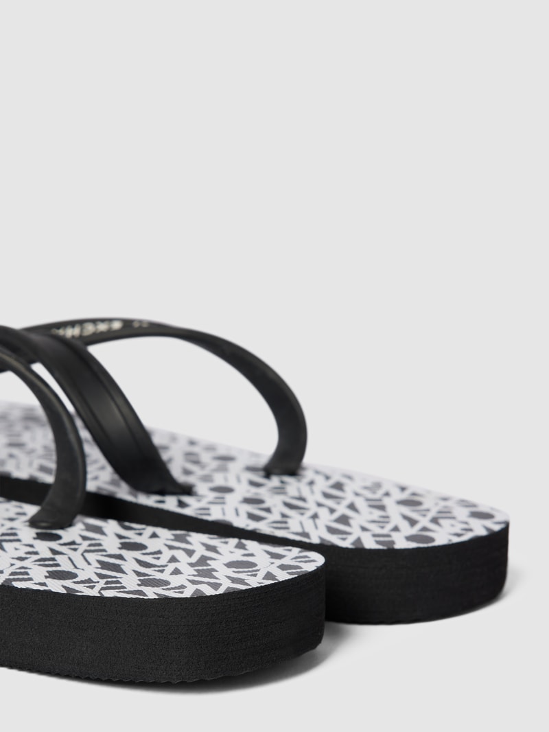 Zehentrenner mit Label-Details in schwarz