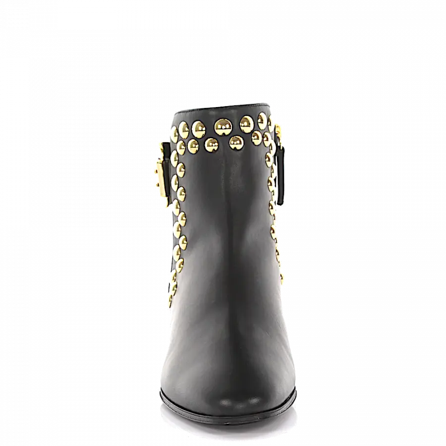 Giuseppe Zanotti - Stiefeletten Kalbsleder Nappaleder Nieten schwarz - schwarz