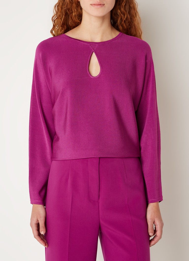 Top Phase Eight a maglia fine con scollo a goccia