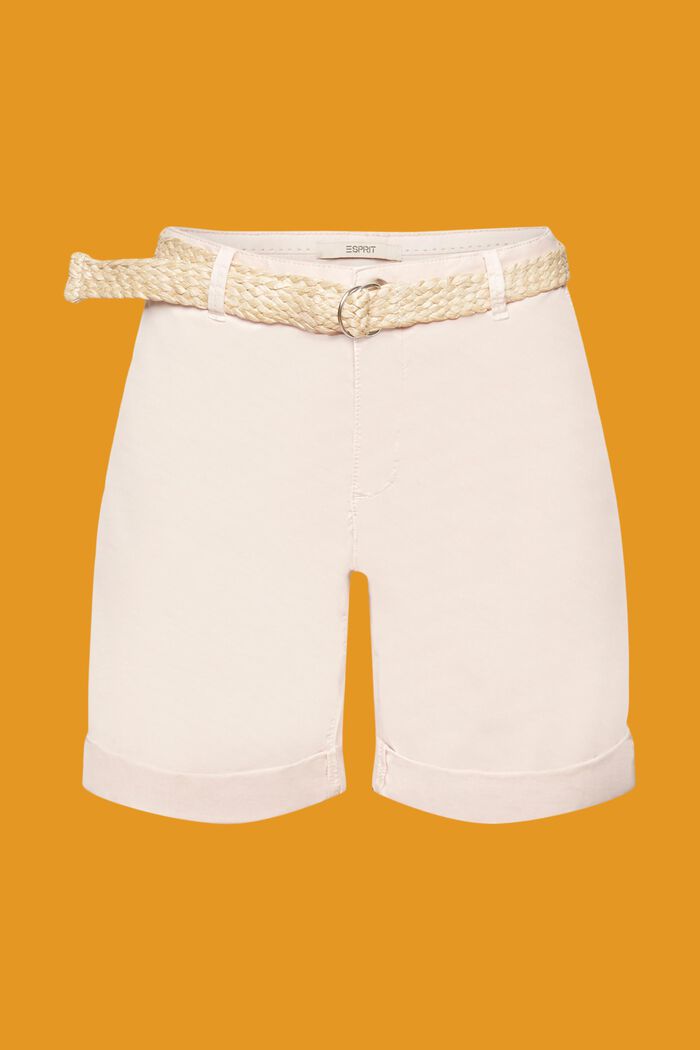 Shorts mit Raffia-Flechtgürtel