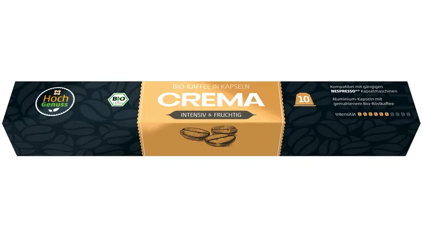 HOCHGENUSS Bio Kaffeekapseln Crema 51 g