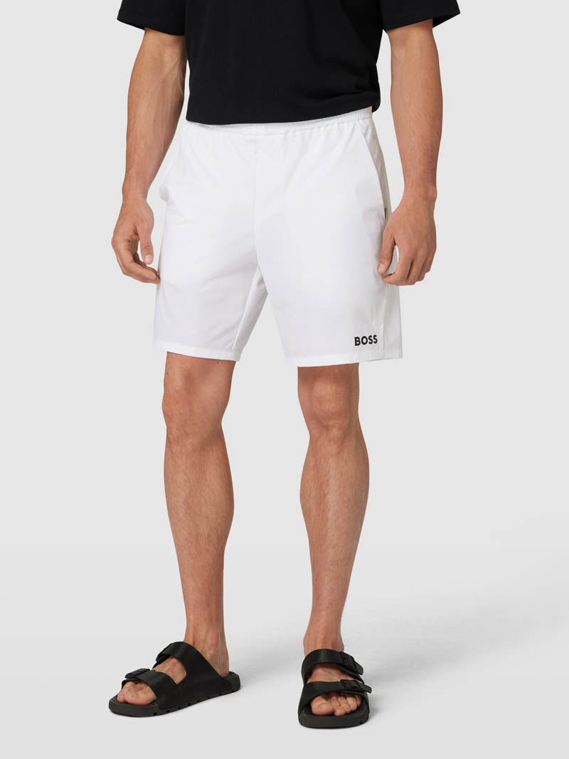 Shorts mit Label-Print in weiß
