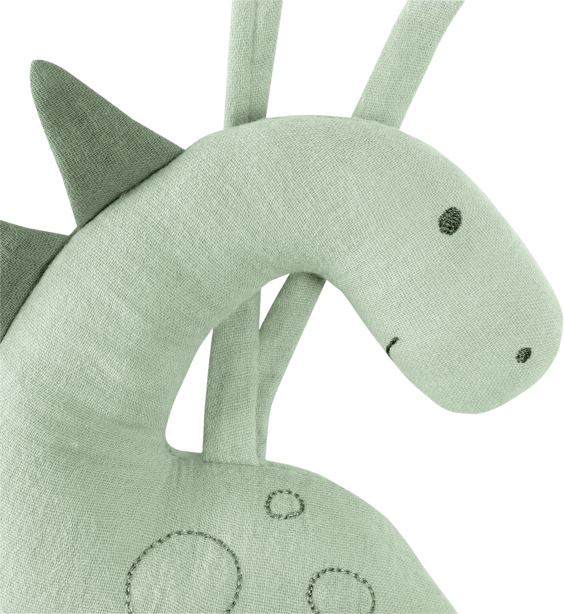 Spieluhr Dino aus Musselin, grün, 1 St